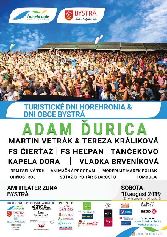 TURISTICKÉ DNI HOREHRONIA & DNI OBCE BYSTRÁ 2019