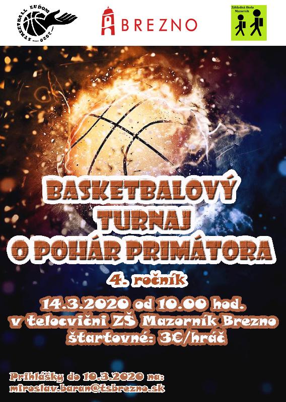 BASKETBALOVÝ TURNAJ O POHÁR PRIMÁTORA