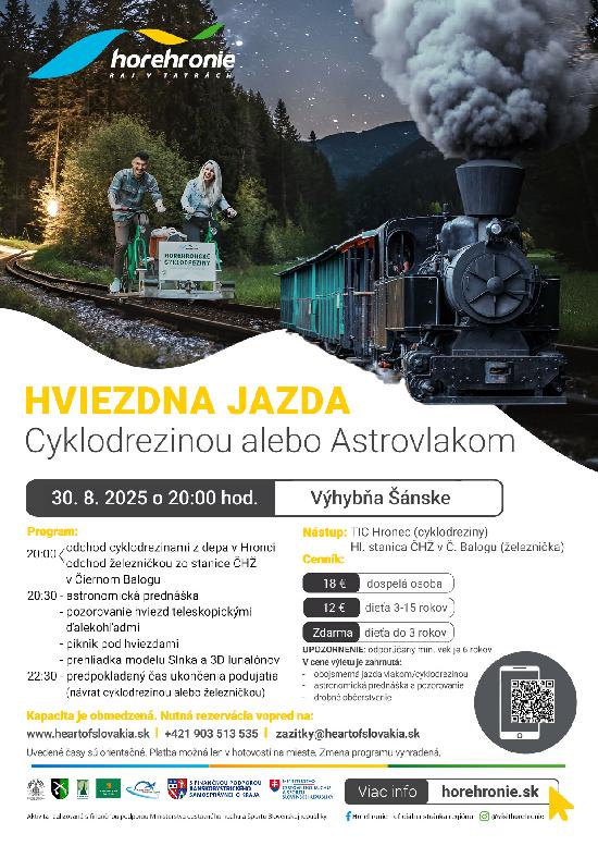 Hviezdna jazda Cyklodrezinou alebo Astrovlakom 2025