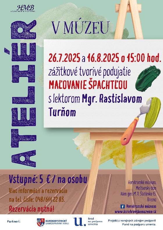 Maľovanie špachtľou- ATELIÉR v múzeu