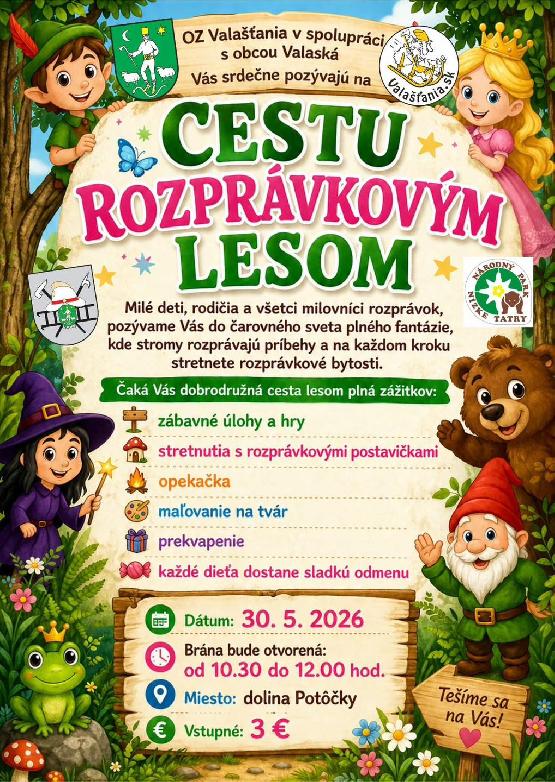Cesta rozprávkovým lesom Valaská 2026