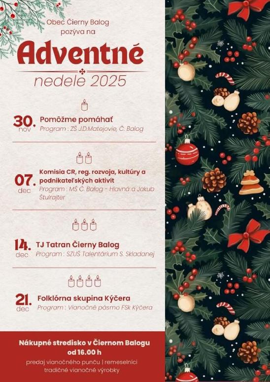 Adventné nedele v Čiernom Balogu