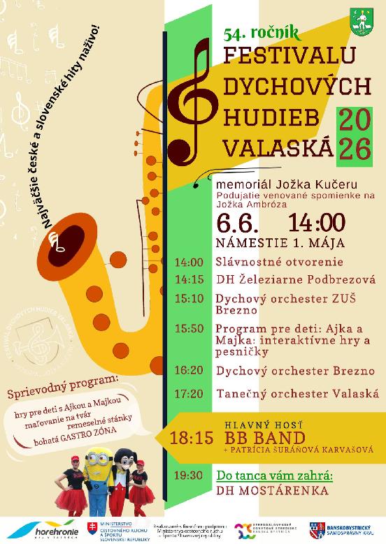 54. ročník Festivalu dychových hudieb VALASKÁ 2026