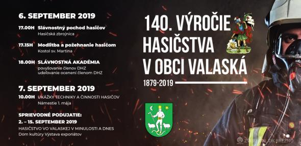 140. VÝROČIE HASIČSTVA VO OBCI VALASKÁ