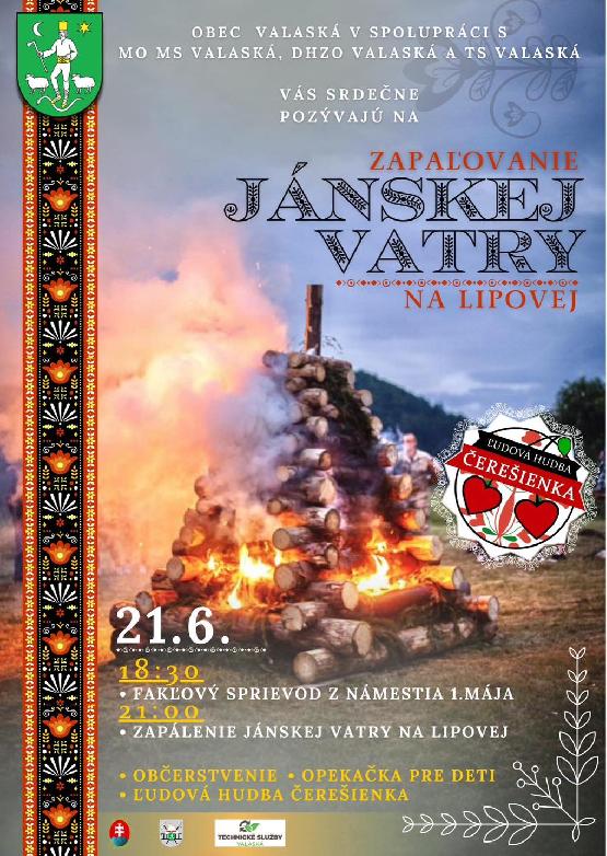 Zapaľovanie Jánskej vatri na Lipovej
