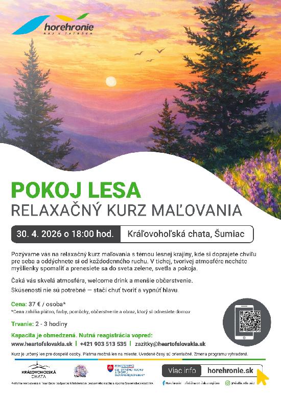 Relaxačný kurz maľovania - Pokoj lesa