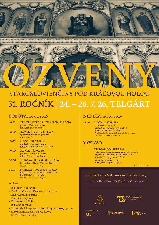 31. ročník podujatia OZVENY STAROSLOVENČINY POD KRÁĽOVOU HOĽOU