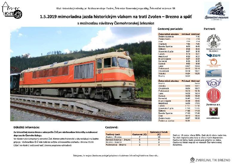 MIMORIADNA JAZDA HISTORICKÝM VLAKOM ZVOLEN - BREZNO A SPäŤ