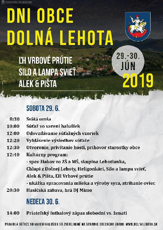 DNI OBCE DOLNÁ LEHOTA