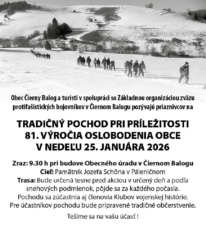 Tradičný pochod pri príležitosti 81. výročia oslobodenia obce Čierny Balog