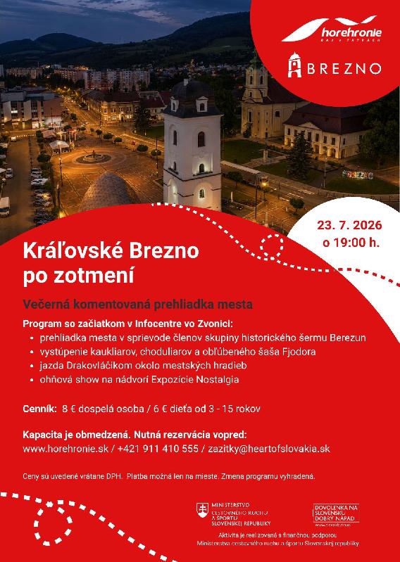Kráľovské Brezno po zotmení