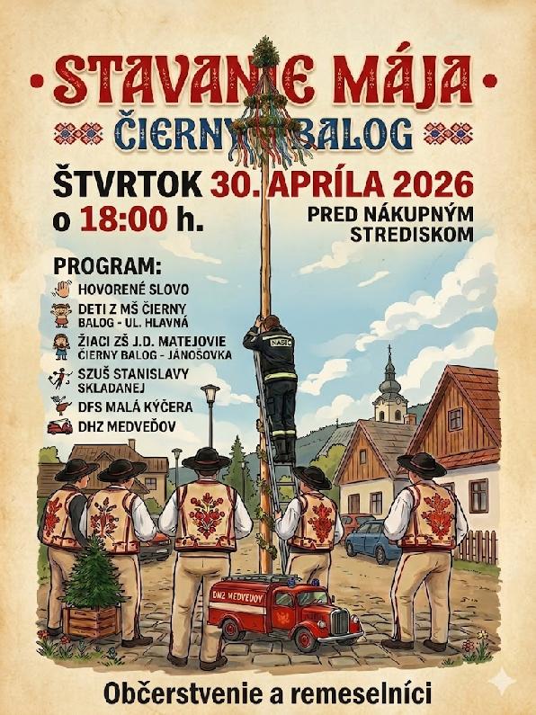 Stavanie mája v Čiernom Balogu 2026