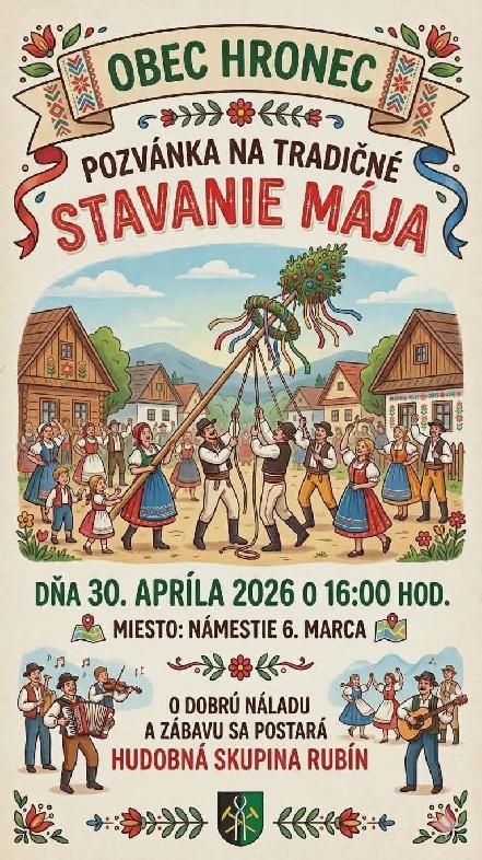 Stavanie mája v Hronci