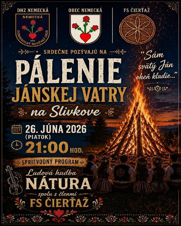 Pálenie Jánskej vatry na Slivkove