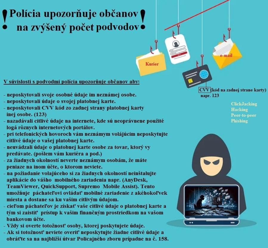 obr: Polícia upozorňuje na zvýšený počet podvodov