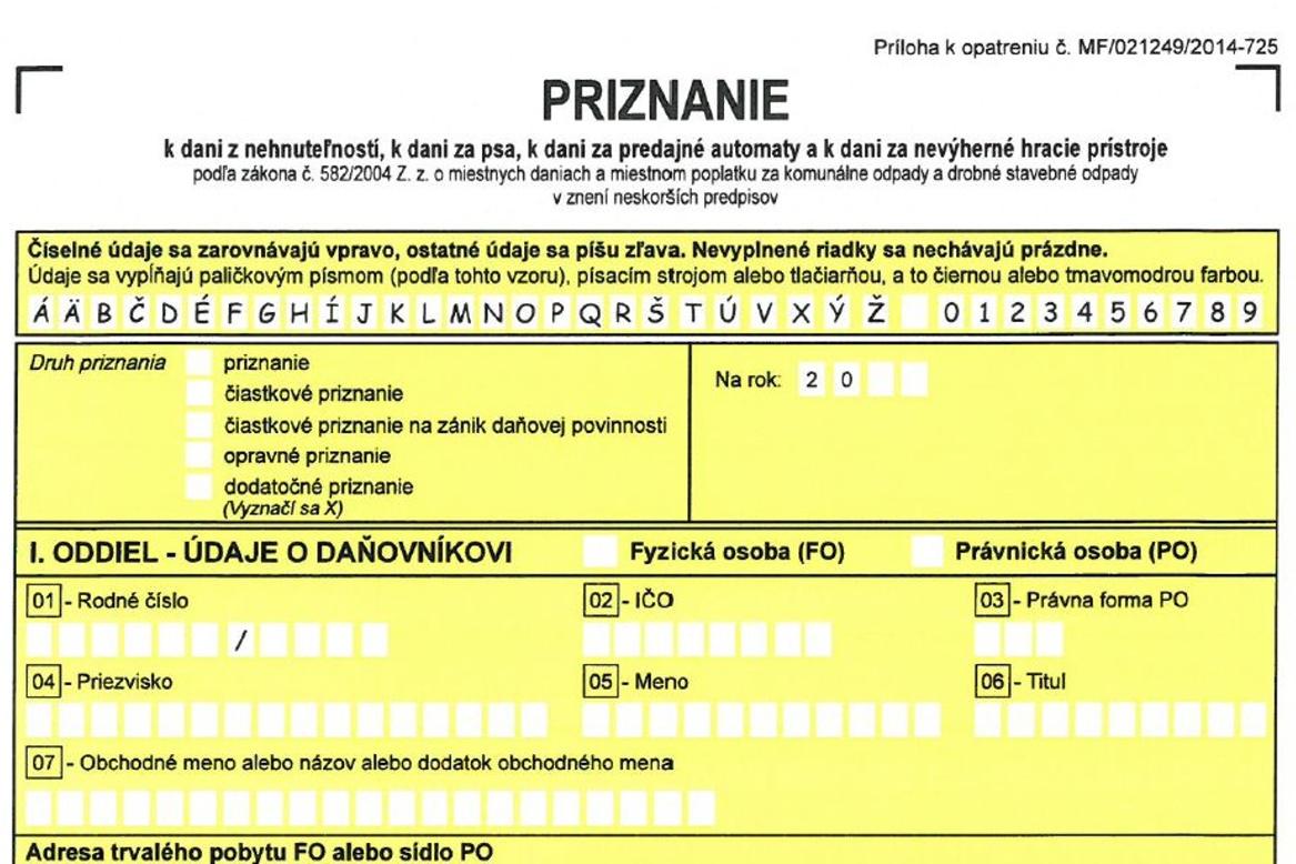 Nezabudnite! Do konca januára treba podať daňové priznanie k dani z nehnuteľnosti