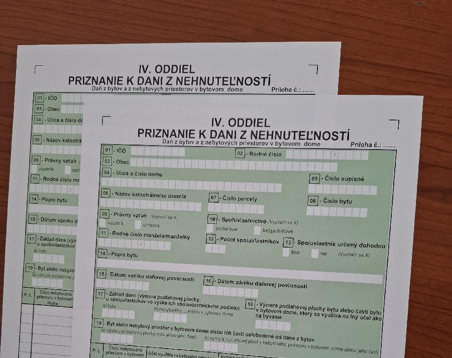 Do 31. januára treba podať priznanie k dani z nehnuteľnosti 