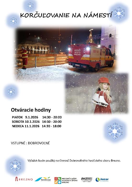 Korčuľovanie na námestí v Brezne